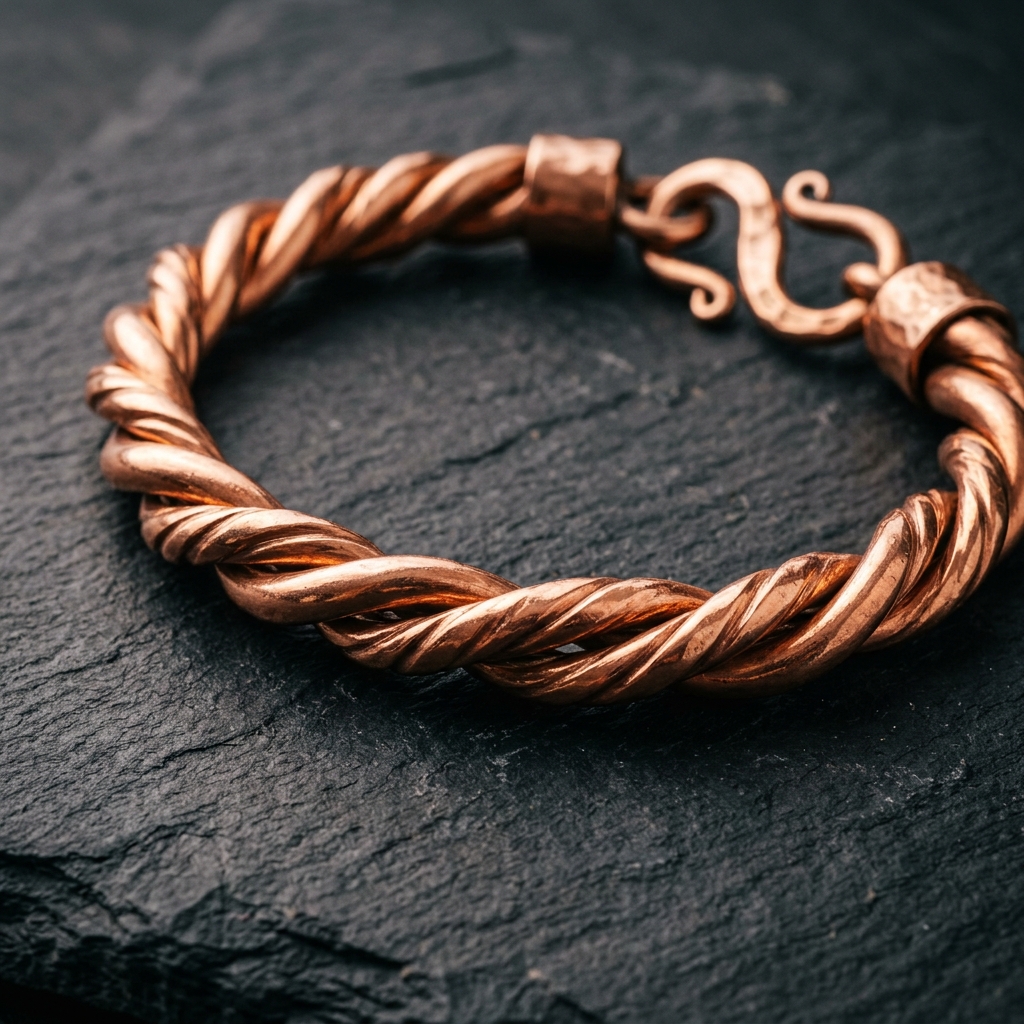 Bracciale in Rame 3 Filamenti Fatto a Mano